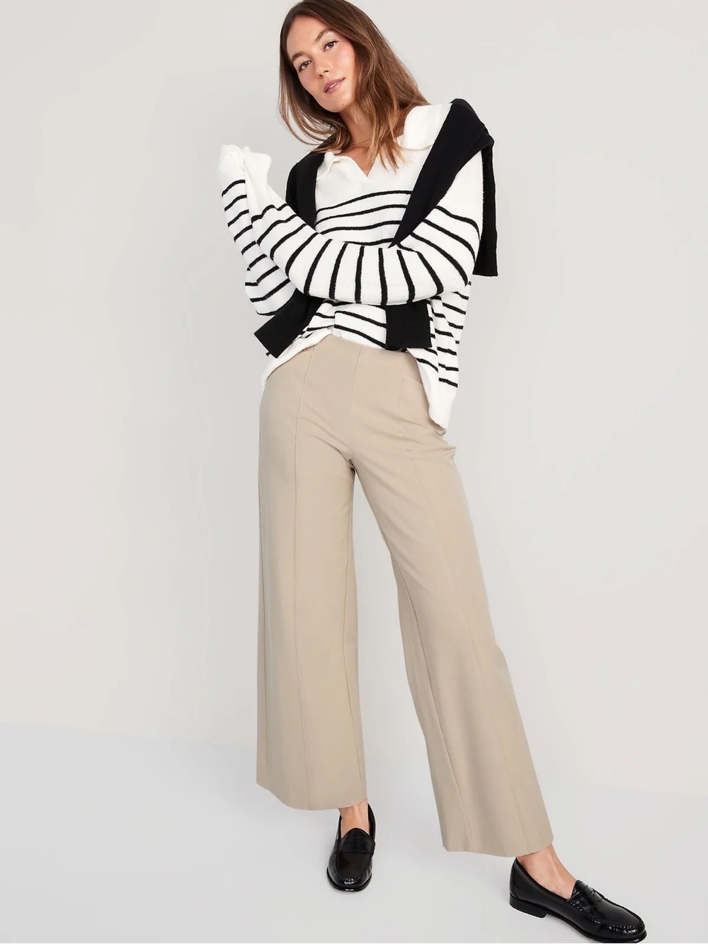 Old Navy Pull-On Pixie Wide Leg Pants Tall Mocha Taffy Size L 12/14